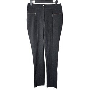 Thalian Gray Zipper Pocket Stretch Career Dress Pants Size 6